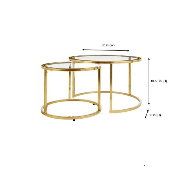 Home Decorators Collection Cheval 2, Round Glass Side Table Set