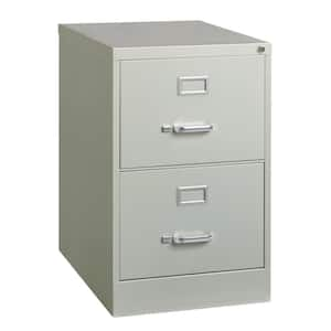 26.5 in. D 2-Drawer Light Gray Metal Legal Width 18 in. W Vertical File Cabinet Commercial Grade