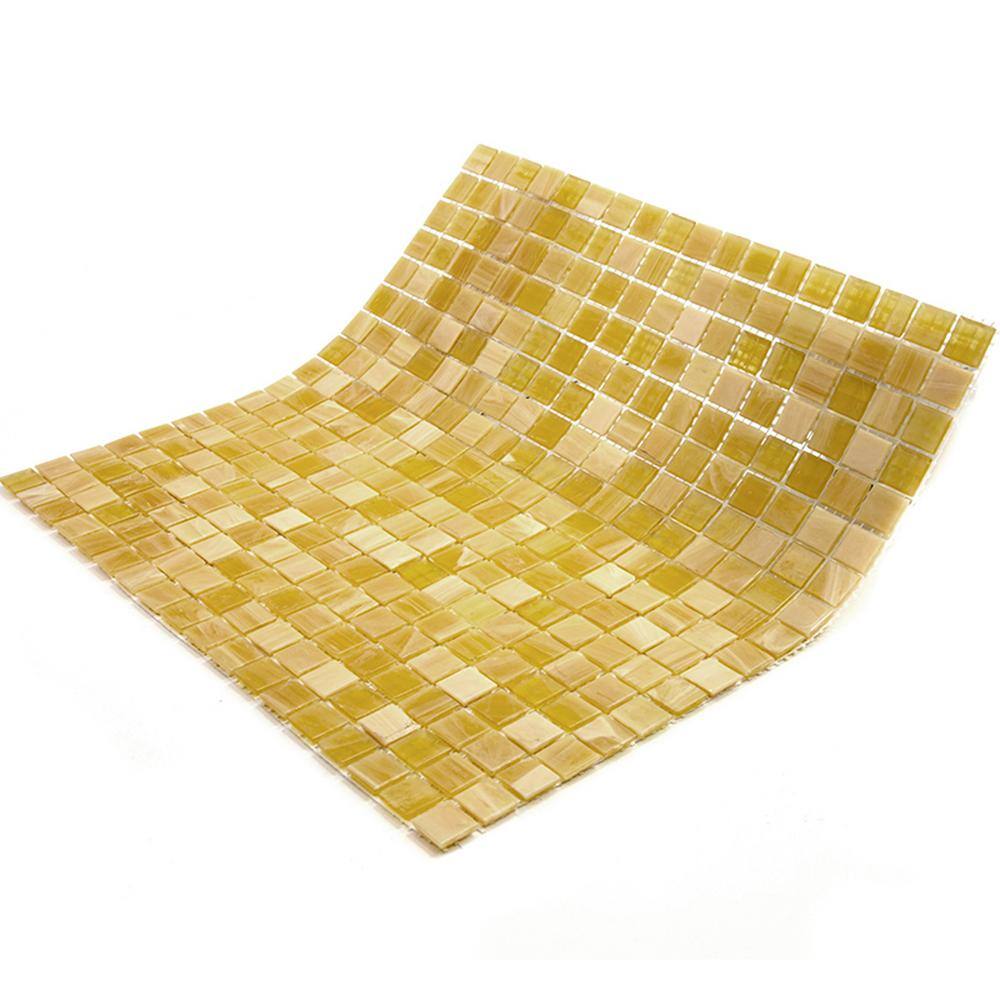 Butter Beige Glass Mosaic Wall and Floor Tile