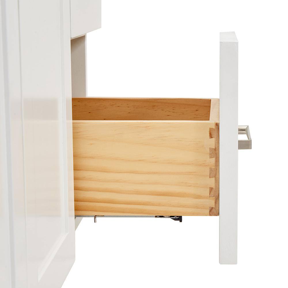 White Solid Wood Freestanding Single Bathroom Vanity Base