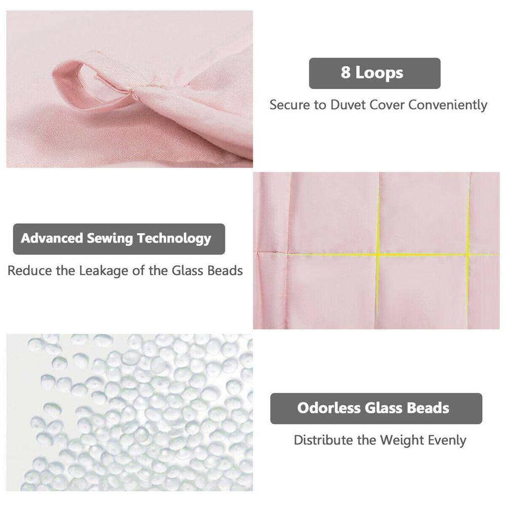 Pink Cotton 20 lb Weighted Blanket Set with Duvet Covers