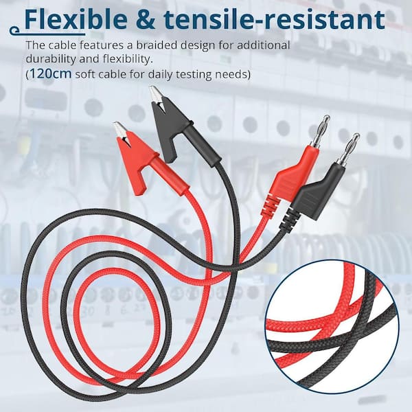 SWANLAKE 2-Piece Dual-Ended Alligator Clip Test Leads, 1000V - View #9