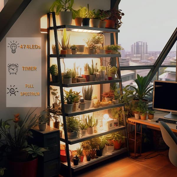 Full Spectrum LED Grow Light Panel with Timer and 10 Dimmable Levels for Indoor Plants Under Cabinet Growing (6-Pack)