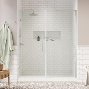 Tampa-Pro 60 3/8 in. W x 72 in. H Pivot Frameless Shower in Chrome