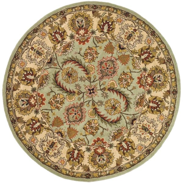 SAFAVIEH Heritage Sage/Ivory 6 ft. x 6 ft. Round Border Area Rug