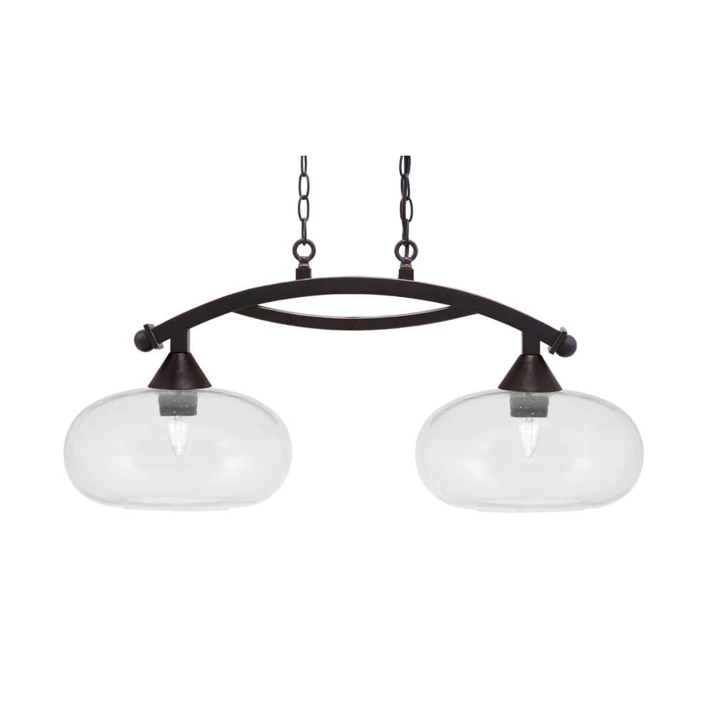 Bridgewater 2 Light Dark Granite Linear Chandelier, Any room with 13 in. Cl