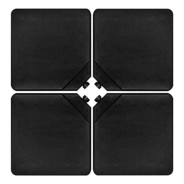 220 lbs. 4 Pieces Patio Umbrella Base in Black Fillable Weighted Cantilever Offset Umbrella Base