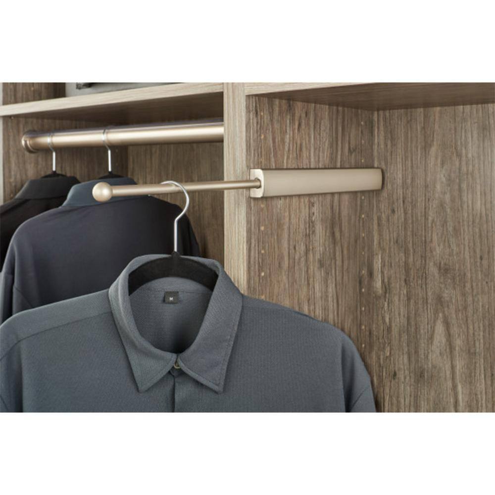 Satin Nickel Extendable Telescoping Closet Valet Rod Set