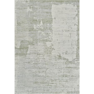 Nomad Green Beige 5 ft. x 8 ft. Modern Abstract Indoor Area Rug