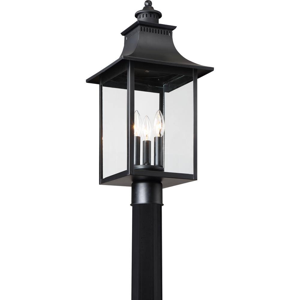 Mystic Black 22" Steel Outdoor Post Lantern