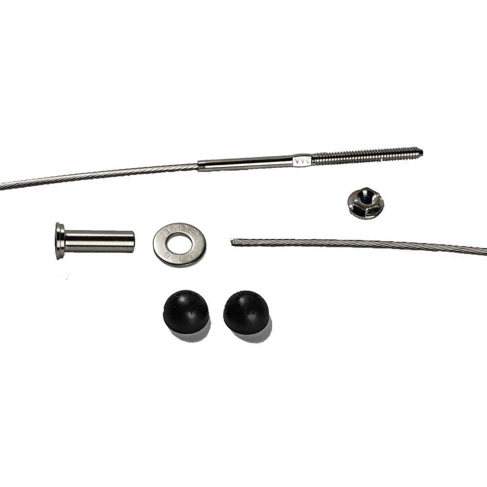 5 ft. 1/8 in. Stainless Steel Cable Railing Assembly Kit with Black Caps