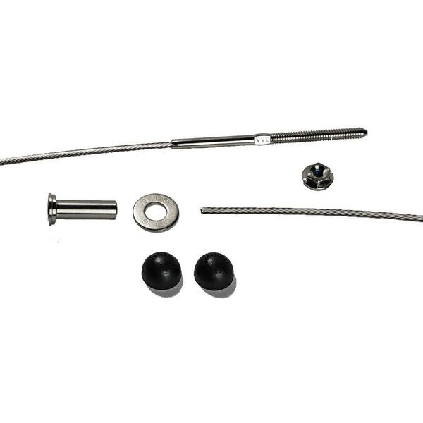 Unbranded 5 ft. 1/8 in. Stainless Steel Cable Railing Assembly Kit with Black Caps