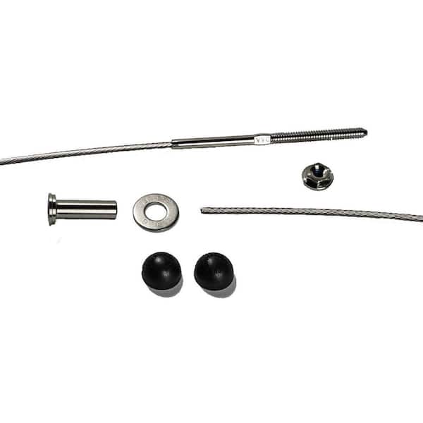 Unbranded 1/8 in. Stainless Steel Kit 15 ft. with Black Caps Cable Railing Assembly
