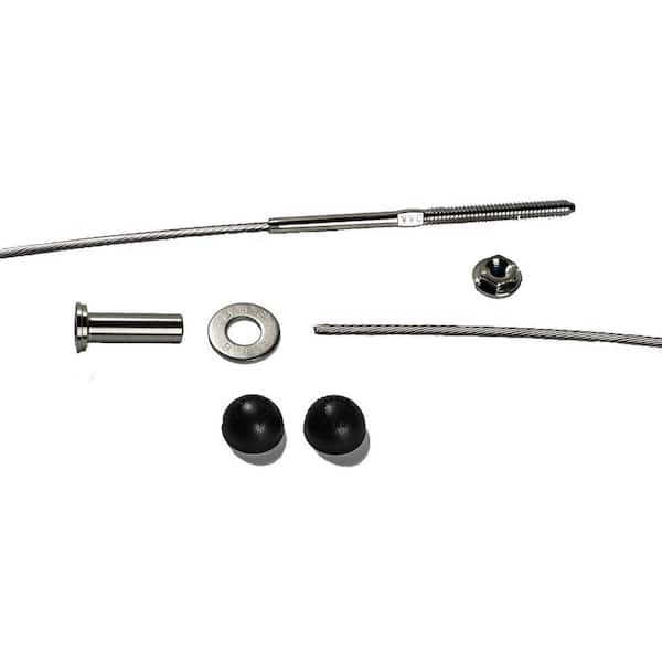 Unbranded 1/8 in. Stainless Steel Cable Railing Assembly Kit - 40 ft. with Black Caps