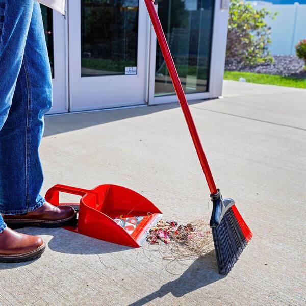 Novaliv 30 Cm Plastic Broom With Fine Red Bristles With Stable Plug-in Handle With Thread For 22 Mm Handle, Suitable For Spider Broom Handles, Indoor Broom