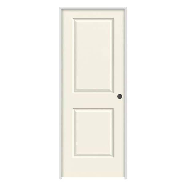 JELD-WEN 28 in. x 80 in. Cambridge Vanilla Painted Left-Hand Smooth Molded Composite Single Prehung Interior Door