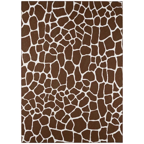 Addison Rugs Safari Brown 8 ft. x 10 ft. Indoor/Outdoor Washable Indoor/Outdoor Washable Rug