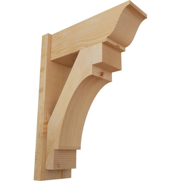 Ekena Millwork 8 in. x 30 in. x 22 in. Merced Traditional Rough Sawn Douglas Fir Outlooker