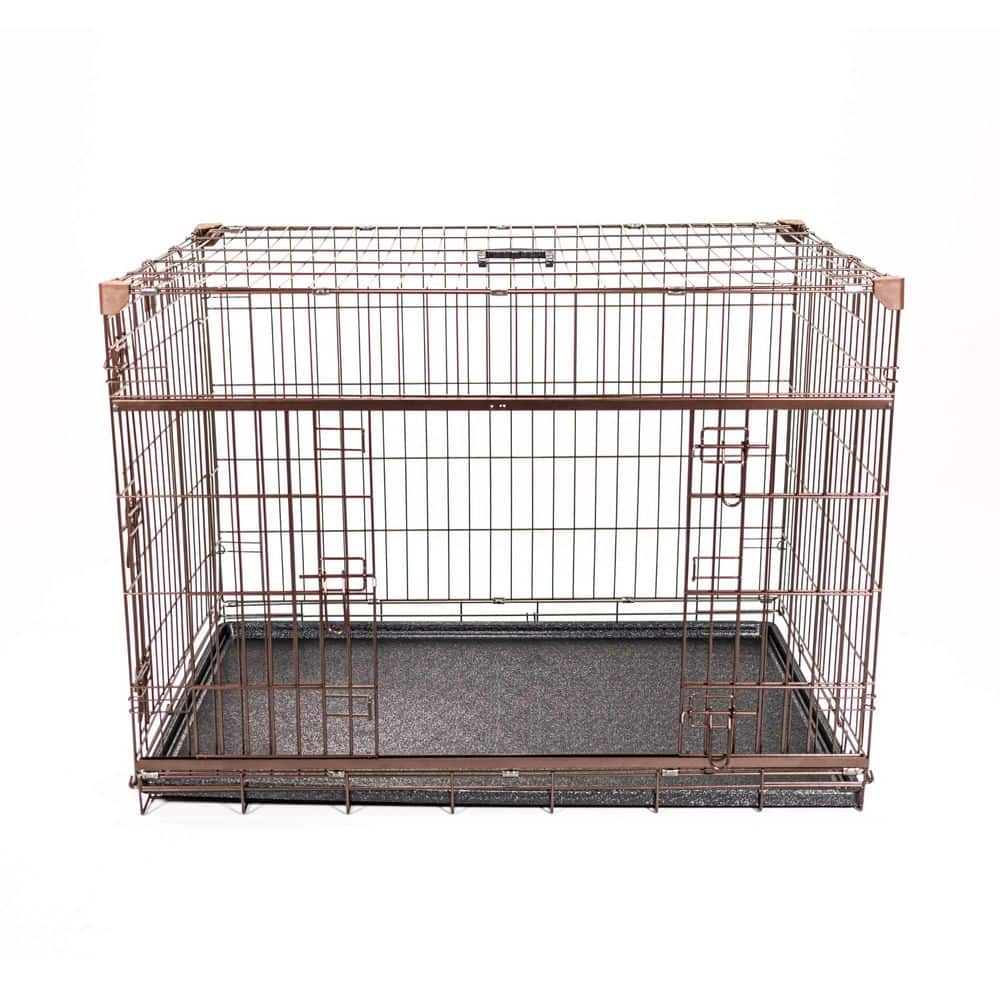 Dwell Series 42 in. W x 31 in. H x 28 in. D Bronze Metal Double-Door Dog Crate with Sliding Side Door price history on PriceWatchPro