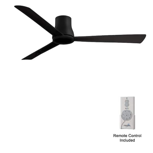 MINKA-AIRE Simple Flush 60 in. Indoor/Outdoor Black Standard Ceiling Fan with Remote Included