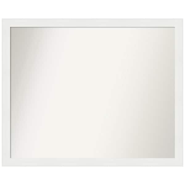 Amanti Art Vanity White Narrow 43.5 in. x 35.5 in. Custom Non-Beveled Recycled Polystyrene Framed Bathroom Vanity Wall Mirror