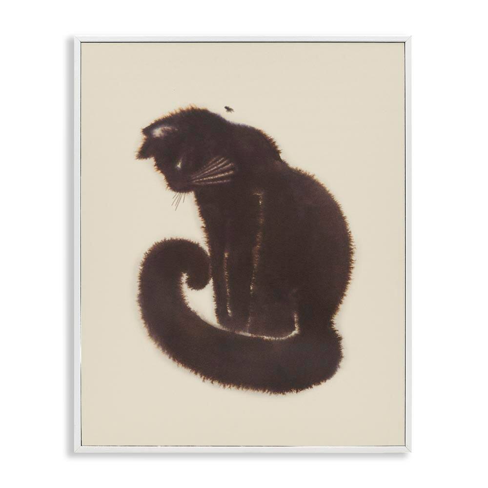 Sitting Cat Curved Tail by Grace Popp White Framed Animal Giclee Art Print 30 in. x 24 in. price history on PriceWatchPro