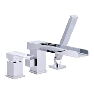 Square Waterfall Single Handle 1-Spray Patterns Tub and Shower Faucet Flow Rate 6 GPM 8 in. Chrome Valve Included