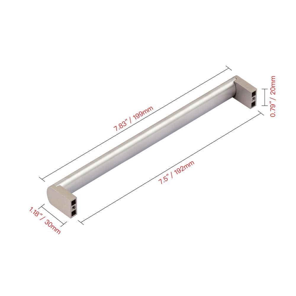 Brushed Nickel Industrial Drop Bail Cabinet Pull with Mounting Hardware