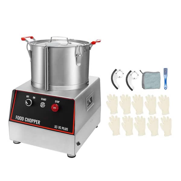 Vegetable Chopper 28-Cups /7 qt. Bowl, Silver Food Processor 750W Food-Grade Stainless Steel Single Speed