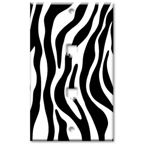 Art Plates Zebra Print 2 Phone Jack Wall Plate