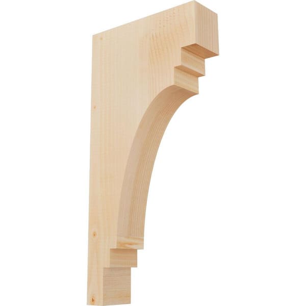 Ekena Millwork 3-1/2 in. x 12 in. x 24 in. Douglas Fir Pescadero Smooth Corbel