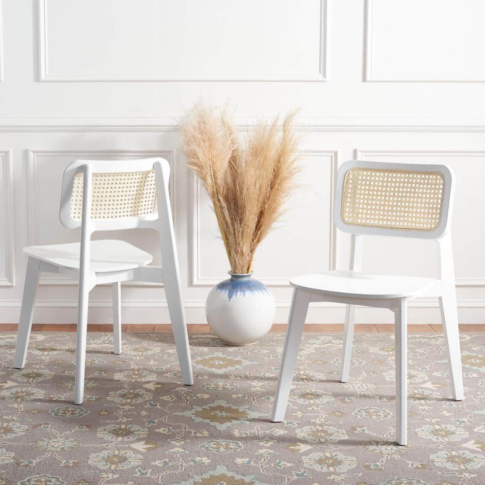 Luz White/Natural 18.11 in. Wood Dining Chair (Set of 2) price history on PriceWatchPro
