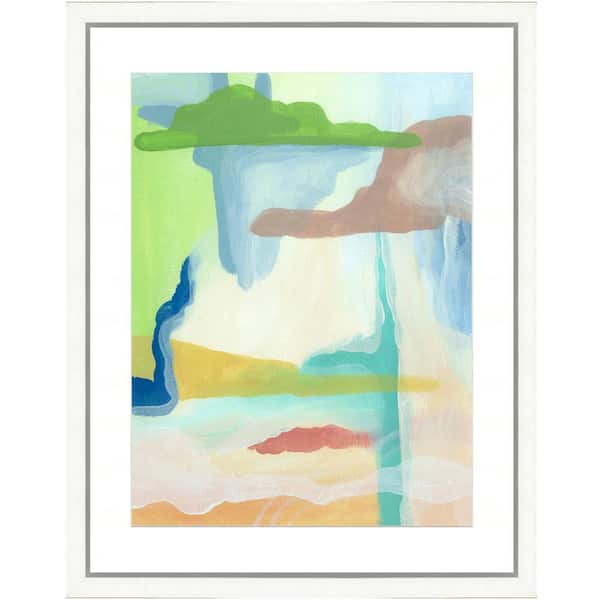 Vintage Print Gallery "Pastel watercolor VII" Framed Archival Paper Wall Art (26 in. x 32 in. in full size)