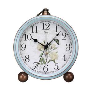 Bulova Wilton Tabletop Clock - Polished Silver Metal Case, Roman Numerals, Quartz Movement, Compact Design