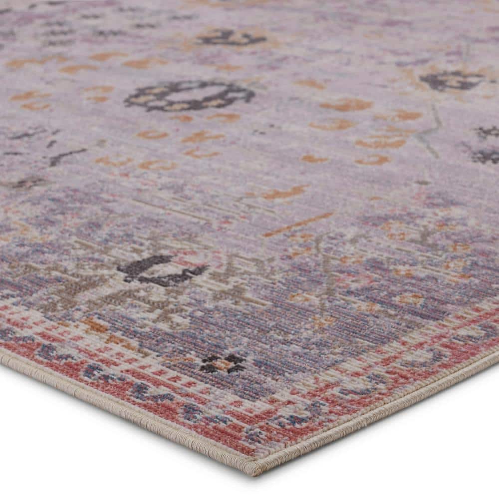 Elva Lavender and Gold Rectangular Synthetic Area Rug