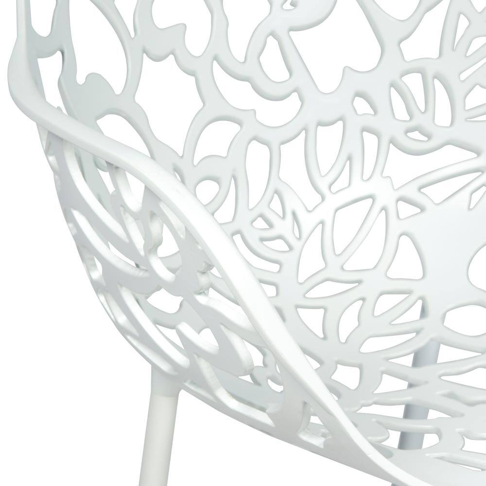 Devon White Aluminum Stackable Outdoor Dining Chair