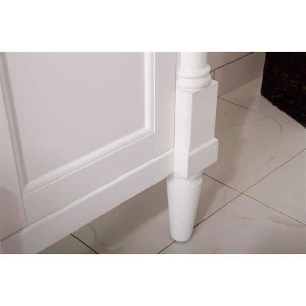 White Ceramic Top Single Freestanding Bathroom Vanity