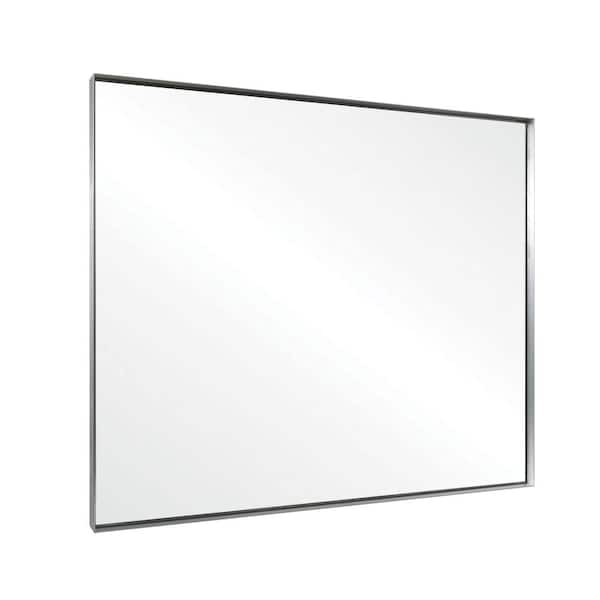 Seafuloy 30 in. W x 36 in. H Vanity Mirror Modern Rectangle Bathroom Mirror with Metal Frame for Entry Wall Decor (Silver)