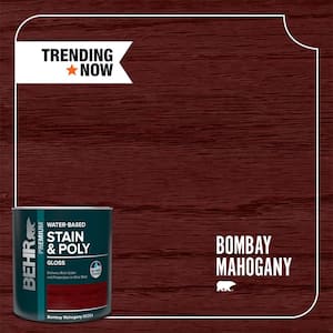 1 qt. #TIS-354 Bombay Mahogany Gloss Semi-Transparent Water-Based Interior Stain and Poly in One