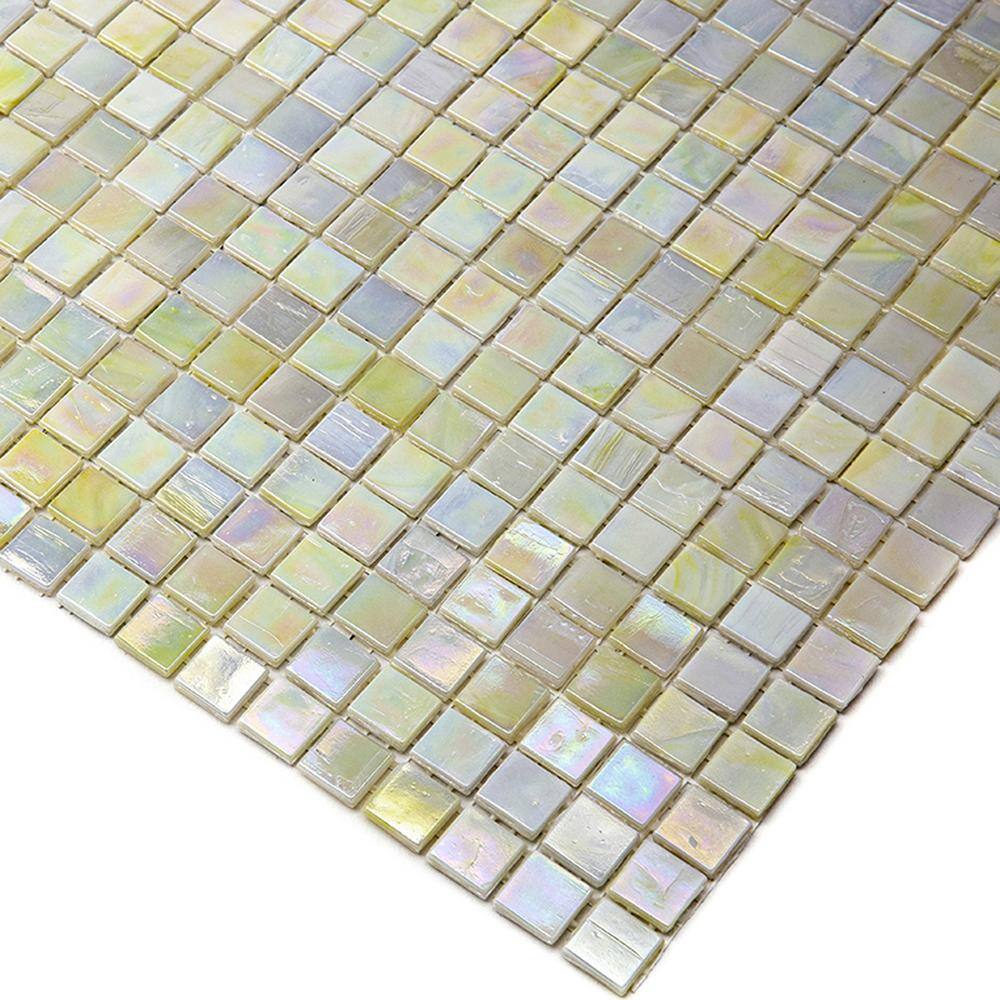 Skosh 11.6" x 11.6" Iridescent Glass Mosaic Tile