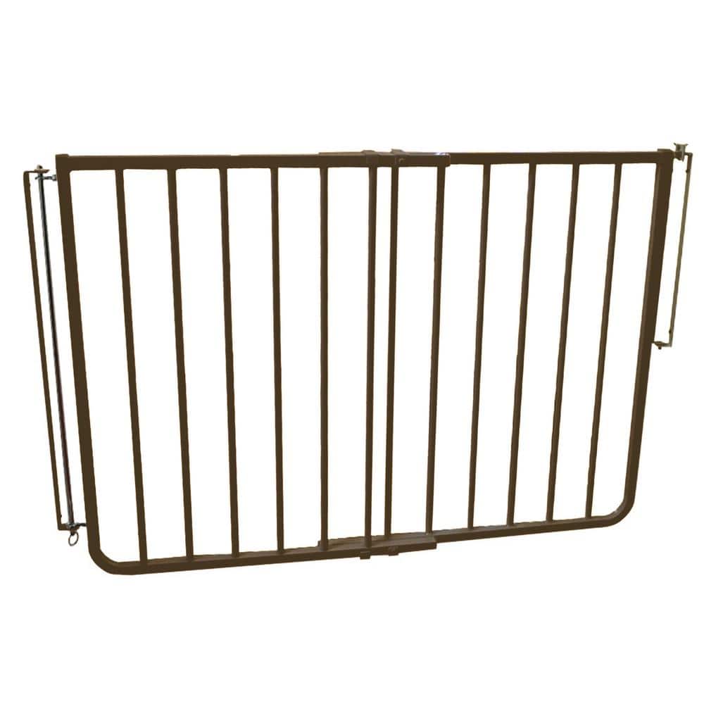Adjustable Black Aluminum Stairway Safety Gate with Stainless Steel Hardware