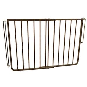 30 in. H x 27 in. to 42.5 in. W x 2 in. D Stairway Special Outdoor Safety Gate in Brown