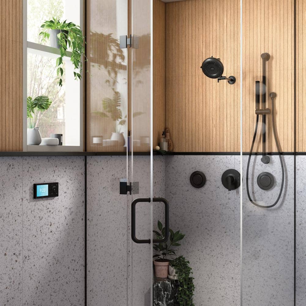 Matte Black Wall-Mounted Digital Shower Controller