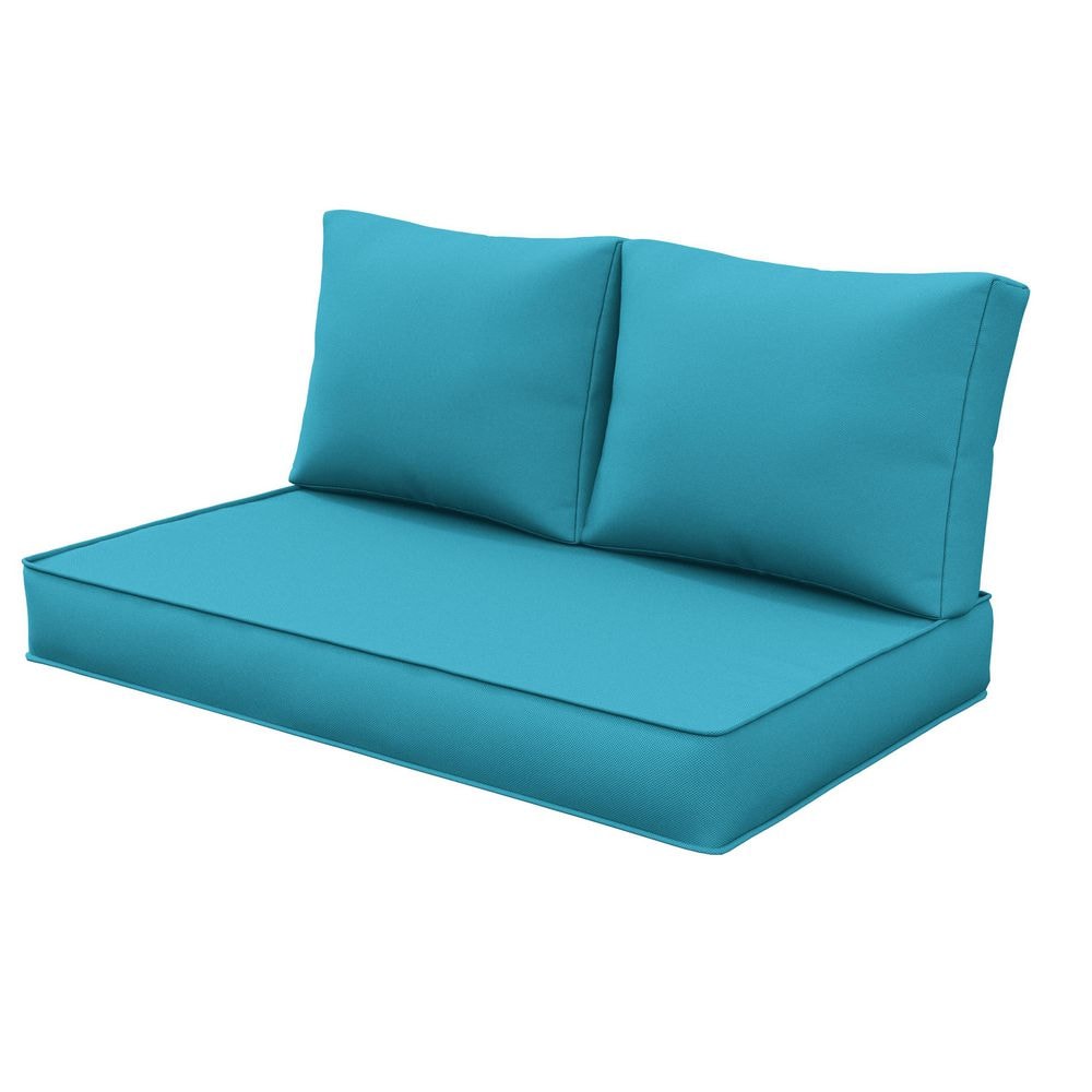 46 in. x 26 in. Outdoor Patio Replacement Loveseat Cushion Set with Backrest Lake price history on PriceWatchPro