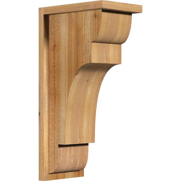 Ekena Millwork 8 in. x 12 in. x 24 in. New Brighton Rough Sawn Western Red Cedar Corbel with Backplate