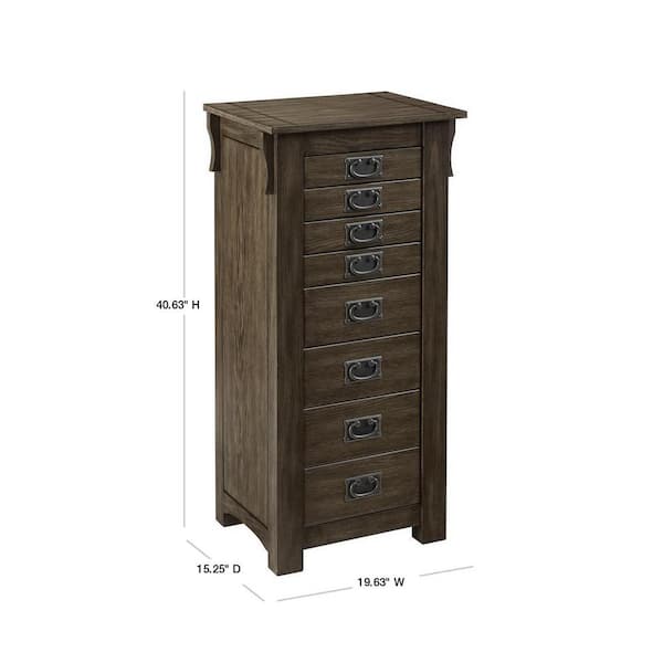 Powell Company Wagner Jewelry Armoire Grey Hd1179j19g Powell Company Wagner Jewelry Armoire, Wagner Free Standing Jewelry Armoire With Mirror