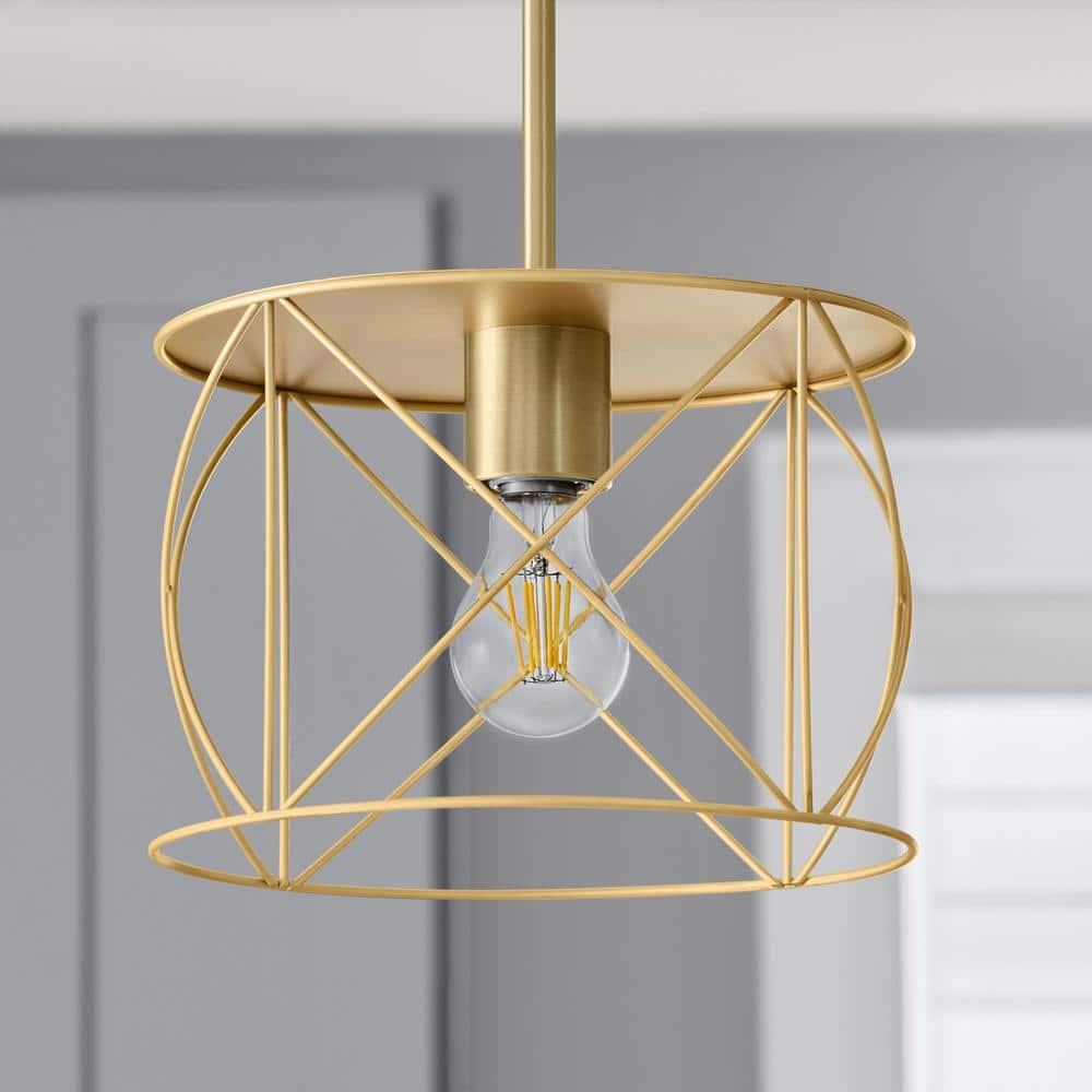 Buy Brushed Gold Pendant Light Kit with Full Metal Rod Online at Lowest