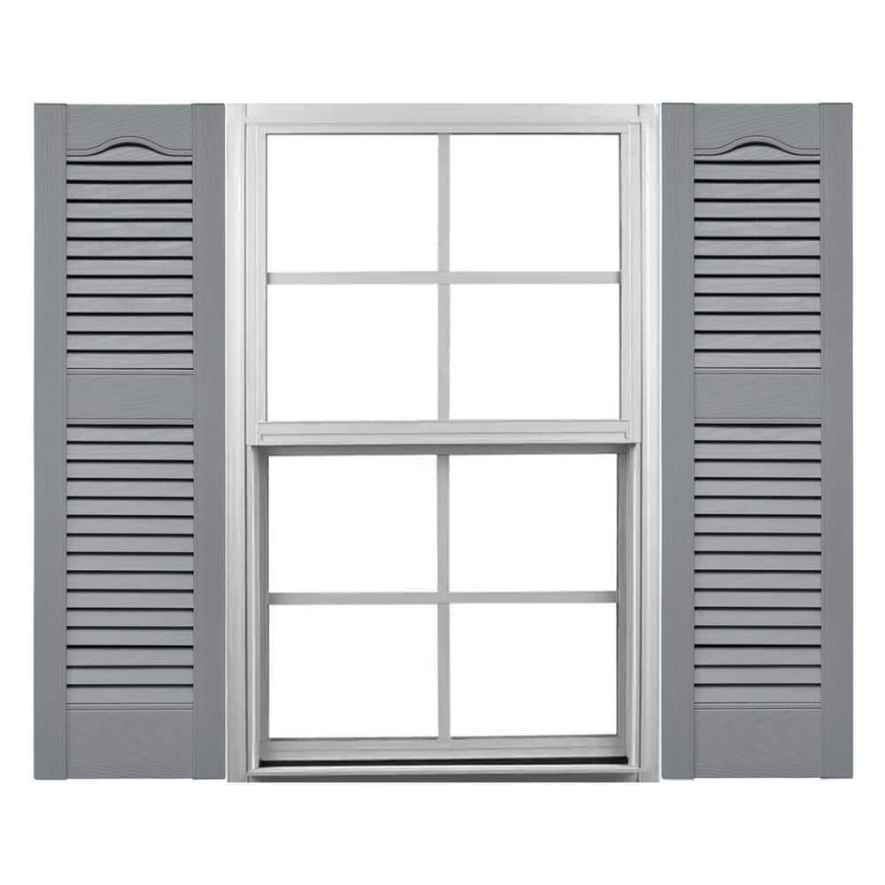 Mid America 12 in. W x 25 in. H Louvered Vinyl Shutters Pair in Platinum price history on PriceWatchPro