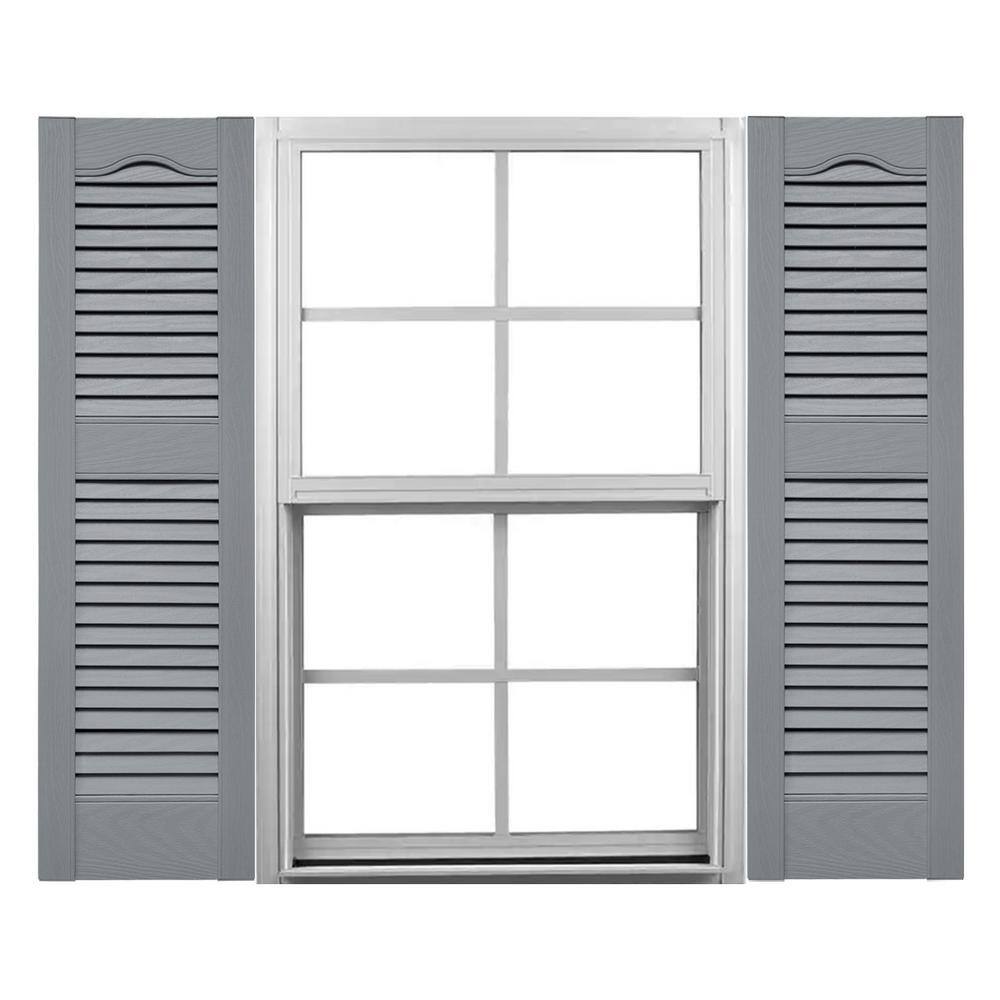 TailorMade 12 in. W x 61 in. H Louvered Vinyl Shutters Pair in Platinum price history on PriceWatchPro