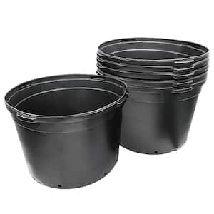50 Gal. Trade Pot, Black Round Plastic Nursery Garden Pots 171.44 l/6.05 cu. ft./ 45 US Gal. (3-Pack)